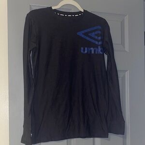 Umbro Boy Dark Gray Long Sleeve Tee with Blue Logo